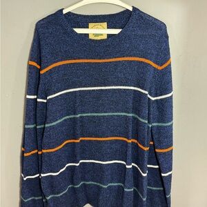 Navy Striped Crewneck Sweater